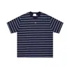 Savagebase Marca de Moda Americana Logo Bordado Camisa Marinera Bloques de Color Verano 2026 Nueva Camiseta de Manga Corta a Rayas