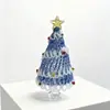 Árbol de Navidad de Vidrio Zibo 15 cm Artesanía de Vidrio Adorno Árbol de Navidad de Vidrio con Forma de Corazón