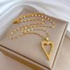 [Acero de Titanio] Amor Diamante Completo Lujo Ligero Transfronterizo Banquete Boda Collar para Mujer Celebridad de Internet Combinable Cadena Clavicular Cadena de Acero de Titanio
