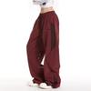 Calça casual listrada americana para meninos, marca da moda 2025, nova, solta, reta, perna larga, calça comprida esportiva de assalto de rua