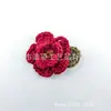 Crochê de algodão puro fita floral de duas camadas folha peças florais tricotadas à mão acessórios de decoração de roupas DIY elásticos de cabelo e acessórios de cabelo femininos