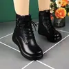 Moda Retro Mujer Dr. Botas Martens 2026 Otoño/Invierno Nuevas Casual Versátiles Plataforma Engrosadas Forradas de Lana Cálidas Con Cordones Botines