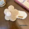 Novo Grampo de Cabelo de Pelúcia Flor Fofa e Doce para Outono e Inverno para Mulheres com Cabelo na Parte de Trás da Cabeça, Presilha Grande Tipo Bico de Pato, Acessórios de Cabelo da Moda