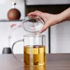 Taza transparente de vidrio de borosilicato alto con asa, resistente a altas temperaturas, adecuada para recibir invitados, vaso de agua para el hogar, taza para beber en casa