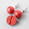 Pendientes de cinabrio al por mayor, aretes de arena morada de mineral crudo para mujer, plata 925, joyería popular, aretes simples retro rojos