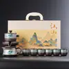 Conjunto de chá automático de argila roxa, infusor de chá de grafite conveniente, presente de alto padrão para reunião anual corporativa, evento de hotel para reunião anual