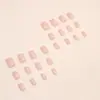 Uñas Cuadradas Europeas Portátiles Rosa Claro Gradiente Dulce y Suave Uñas Postizas Estilo Ins Europeo y Americano Producto Terminado Venta al por Mayor