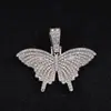 Colgante de Mariposa Popular con Pedrería Transfronterizo Colgante de Pareja de Moda Hip Hop Colgante de Conector Hip-Hop Colgante de Collar Cubano