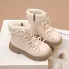 Botas Martin con Lazo para Niñas 2026 Nuevo Estilo Primavera y Otoño Moda Infantil Botas Cálidas de Algodón con Suela Suave para Niños Mayores Botas de Nieve