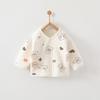 Ropa de Media Espalda para Recién Nacido Bebé Dibujos Animados Clase A Top Cálido para Bebé Niño y Niña Ropa de Media Espalda con Velcro para Bebé