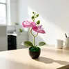 2 plantas en maceta de mariposas de flores artificiales para sala de estar del hogar decoración suave verdor bonsái accesorios de fotografía película adornos de flores artificiales