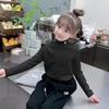 Otoño e Invierno 2025 Derong Manga Larga para Niños Camiseta Interior para Bebés Niños y Niñas Cuello Semi Alto Top Cálido