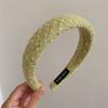 Otoño e Invierno nuevo estilo Chanel diadema de esponja de ala ancha tejida de lana diadema alta para la parte superior del cráneo horquilla para lavar la cara con lentejuelas tocado