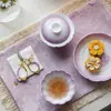 Cortina de Contas Roxa Degradê Dinastia Tang e Song Conjunto de Chá Arita Pintado à Mão Rosa Coleção Bule Doméstico Conjunto de Chá Kung Fu Gaiwan Xícara de Chá
