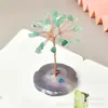 Venta al por mayor de fábrica base de lámina de ágata natural grava alambre de cobre árbol de la fortuna árbol de la vida decoración tejida a mano árbol de la fortuna