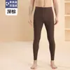Roupa íntima térmica masculina no atacado, calças de outono autocalefatoras, leggings de camada base quentes para o inverno, forradas com fleece e espessadas para clima frio