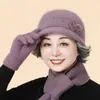 Gorro de Lana Tejido de Invierno para Mujeres de Mediana Edad y Mayores, Gorro de Algodón Grueso con Felpa para Protección contra el Frío, Cálido, para Abuela