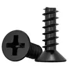 Parafusos Autoatarraxantes Cabeça Chata Cruzada Escareada Cauda Plana Corte de Cauda Aço Inoxidável 304 Preto Galvanizado Zinco Preto Cabelo Mm2M3M4M5