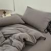Conjunto de Cuatro Piezas de Algodón Puro Estilo Coreano para Chicas para Dormir Desnuda en Dormitorio Estudiantil, Conjunto de Tres Piezas de Gasa de Doble Capa y Algodón Puro de Sábana Plana y Sábana Ajustable, Color Sólido