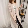 Nuevo Cárdigan de Punto Otoño e Invierno para Mujer, de Longitud Media, Estilo Coreano, Bolsillo Grande, Suéter Abrigo Holgado Oversize