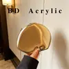 Bolso de Mano tipo Clutch Metálico con Forma de Huevo, Carcasa Acrílica de Color Sólido Transfronterizo, Bolso de Hombro Cruzado, Bolso de Noche Versátil y de Moda