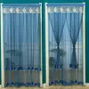Cortina de Puerta Anti-Mosquitos Sin Taladro, Cortina de Gasa de Tela, Media Cortina de Encaje para Dormitorio, Cortina Divisoria, Cortina de Privacidad, Cortina Colgante para el Hogar para Todas las Estaciones, Producto Nuevo