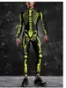Body de Calavera con Flores Europeas y Americanas Nuevo para Halloween Estampado Digital 3D Disfraz de Una Pieza Cosplay para Adultos
