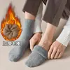 Calcetines de Lana para Hombre Espesos Otoño e Invierno Calcetines de Rizo Hombres Forro Polar Calientes Alargados de Media Pierna Calcetines para el Piso para Personas Mayores