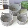 Cesta de almacenamiento de escritorio, cesta de almacenamiento de cuerda de algodón tejida a mano, caja de almacenamiento de llaves, artículos diversos, refrigerios, cesta de almacenamiento de juguetes de tela