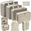 Set organizador de viaje premium, incluye 11 piezas: bolsas para guardar ropa, bolsas con cordón, bolsas para cosméticos y artículos de tocador, y bolsas de malla plegables para almacenamiento