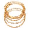 Pulseira de metal europeia e americana atacado versátil estilo frio retrô corrente osso de cobra pulseira multicamadas multicamada pulseira multielementos