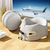 Almofada de viagem em formato de U de espuma de memória, travesseiro de pescoço, travesseiro de avião, travesseiro cervical, suporte de pescoço portátil, apoio de pescoço, travesseiro em formato de U
