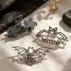 Pinza de pelo de garra de murciélago de metal, accesorio para el pelo de Halloween para mujer, pinza de tiburón para la parte trasera de la cabeza, pasador de calavera de estilo oscuro, accesorio para peinar el pelo