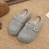 Zapatos Retro Birkenstock de Lana con Suela Gruesa para Mujer, Nuevos Mocasines Cerrados de Punta Redonda para Primavera y Otoño 2026