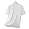 Al por mayor transfronterizo para hombre, verano, seda helada, manga corta, simple y moderno, cuello redondo, secado rápido, para correr por la mañana, fitness, camiseta moderna