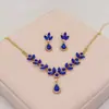 Nuevo collar de amatista de cristal transfronterizo, pendientes, traje, vestido de noche, accesorios, accesorios de novia, sentido de alta gama