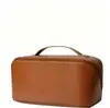 Bolsa de Maquiagem de Grande Capacidade Bolsa de Armazenamento de Cosméticos de PU Bolsa Almofada para Mulheres Sensação de Alto Padrão Impermeável Pode Imprimir Palavras