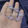 Novo Bracelete de Calcedônia Branca Natural de Alta Qualidade Estilo Chinês com Cravação Completa em Diamante Banhado a Prata para Mulheres