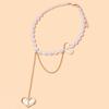 Joyería de estilo ins transfronteriza de Europa y Estados Unidos, collar de borla de amor transparente, collar simple de perlas de imitación para mujer 20680