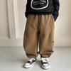 2026 Nueva Moda Pantalones Casuales Gruesos de Pana Forrados de Polar para Niños Pantalones Largos de Invierno