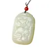 Colgante de Jade Afgano Natural de Dragón y Tortuga al por Mayor para Hombres y Mujeres, Collar con Colgante de Jade de Tortuga y Grulla Verde y Blanco para la Longevidad