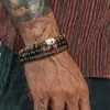 Amazon Ventas Calientes Transfronterizas Pulsera de Calavera con Cuentas Hecha a Mano para Hombre Estilo Retro Cuentas de Madera Turquesa Pulsera de Concha de Coco para Mujer