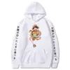 ONE PIECE ONE PIECE Monkey D. Sudadera con Capucha y Estampado Térmico 2D Divertida de Luffy Transfronteriza