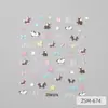 Pegatinas para Uñas 2026 Año del Caballo Rojas Festivas con Foil Dorado Dibujos Animados Decoraciones para Uñas Pegatinas para Uñas 5D Tridimensionales en Relieve