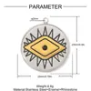 Colgante de acero inoxidable con ojo de corazón incrustado en oro de dos colores para DIY para mujer, collar de caballito de mar sol, tortuga, charm de joyería de acero de titanio
