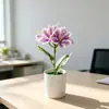 Estilo Nórdico 7 Tallos Lirio Pequeño Hortensia Planta en Maceta Sala de Estar Mesa de Comedor Decoración Flor Artificial Adorno Arreglo de Atmósfera Interior Bonsái