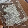 Pedrería K9 con Base Plana para Uñas, Deslumbrantes Pedrería Redonda Pequeña con Base Plana de 33 Facetas, Vidrio Blanco Premium 1:1 Diamantes de Imitación Huazi de Espalda Plana