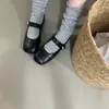 Zapatos Mary Jane para mujer con aumento de altura interno y hebilla cuadrada, nuevos de la primavera 2026, estilo francés, de una correa con hebilla, casuales, de piel