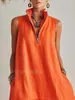Vestido sin mangas de doble bolsillo con cremallera, cuello en V y falda de línea A con volantes para mujer, nuevo estilo Primavera/Verano de Comercio Exterior Europeo y Americano 2026