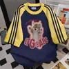 Camiseta de Manga Corta con Estampado de Letras de Moda 2026, Estilo Perezoso Ins, Diseño de Bloques de Color, Top Versátil para el Trabajo